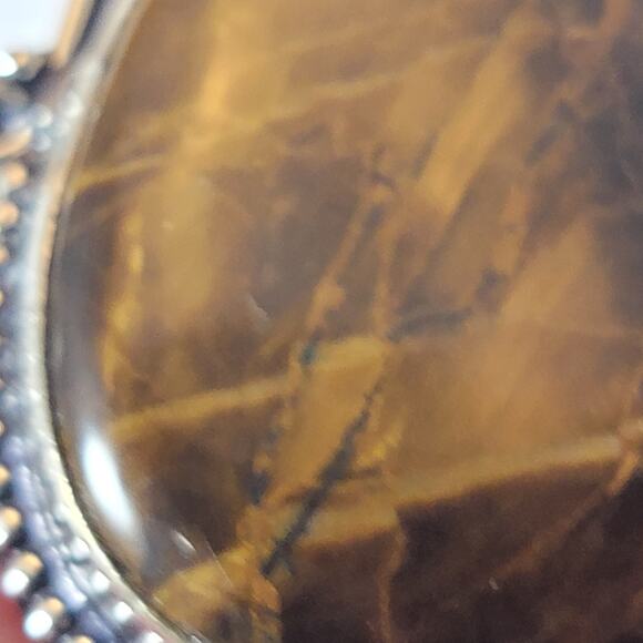 Handmade Silver Pendant With Tiger’s Eye & Rare Caribbean Larimar Gemstones - Picture 5 of 10